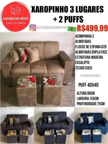 Xaropinho 3 lugares + 2 puffs