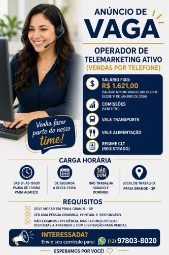 Operador de Telemarketing Ativo