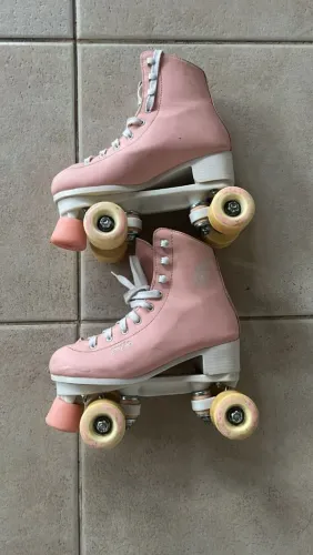 Patins cor rosa claro Decathlon