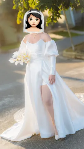 Vestido de noiva off-white em Zibeline