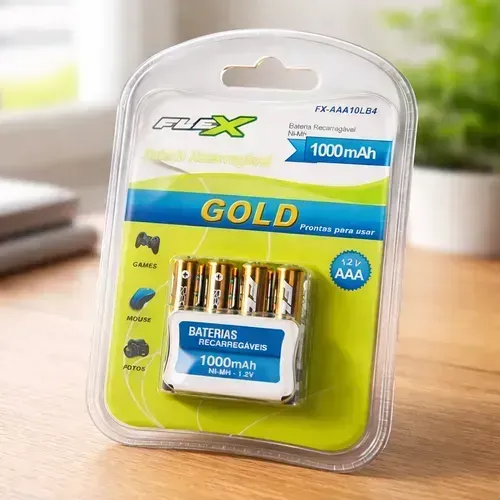 PILHAS RECARREGÁVEIS FLEX GOLD