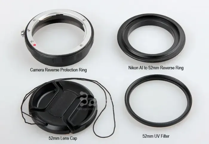Kit Macro Reverso 52 mm - Completo (4 Peças)