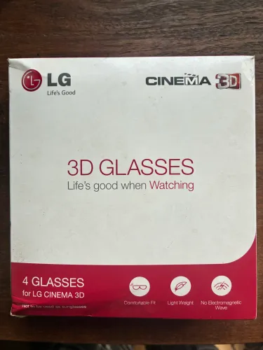Óculos cinema 3D LG caixa com 4 unidades