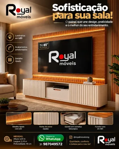 Home P/TVs Até 85 Polegadas C/LED 2.10M. Produtos Novos Direto de Fábrica.