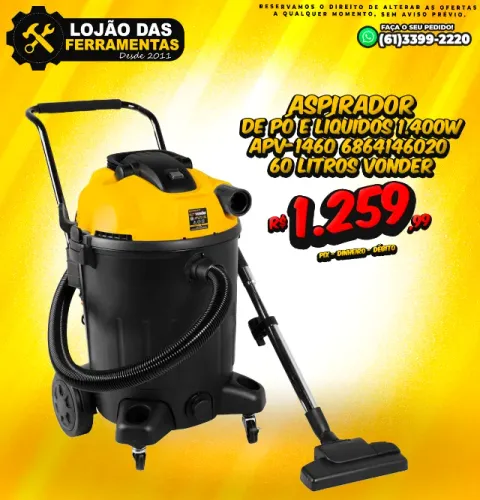Aspirador de Pó e Líquidos 1.400W APV-1460 6864146020 60 Litros Vonder