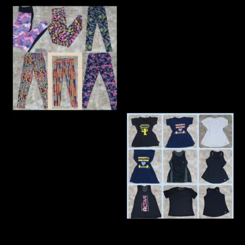 Leggings/blusas esportivas 10,00 cada