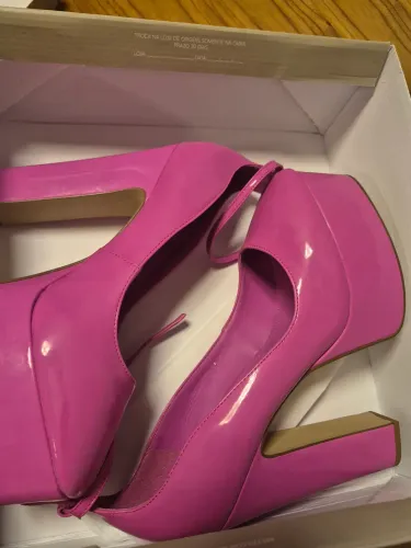 Sandália salto alto meia pata arezzo pink novo