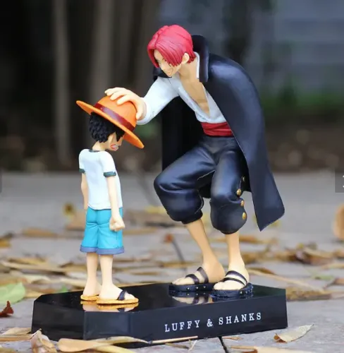Estátua Decoração Luffy E Shanks Presente Anime - One Pice