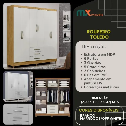 Guarda roupa Toledo 6 portas novo a pronta entrega 