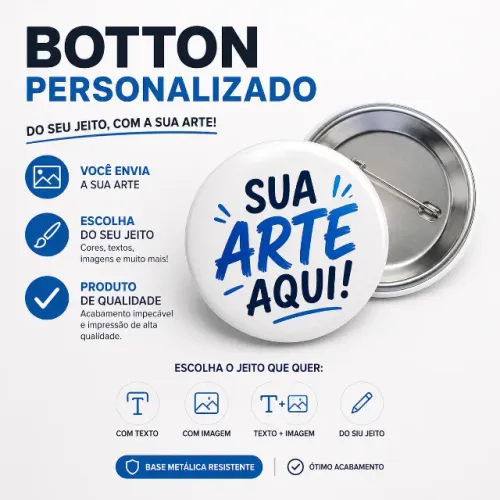 ? Bottons Personalizados - Foto, Frases, Logos e Personagens | A partir de R$ 5