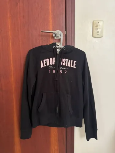 moletom com capuz preto Aeropostale