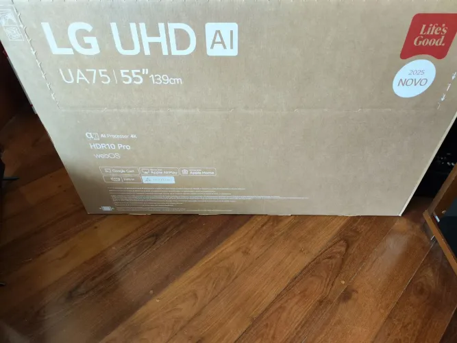TV Smart 55 Polegadas LG 4k UHD AI 75 com HDR 10 Pro na Caixa Lacrada