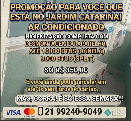 Promoção - ar condicionado - higienização