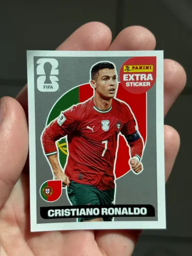 Figurinha Extra Stickers prata Cristiano Ronaldo