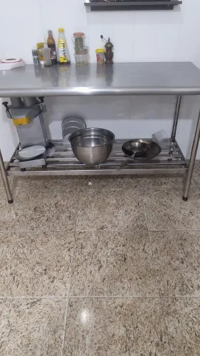 Mesa de Trabalho 150 x 70 Total Inox 430 Desmontavel Imeca  