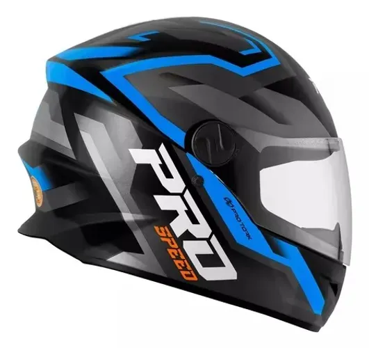Capacete Protork R8 Pro Speed Preto/Azul (Entrega Grátis*)