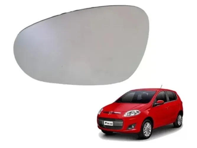 Lente Retrovisor Fiat Palio Novo 2012 - L Esquerdo - Lente C/ Placa - Metagal RTUM49