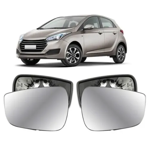 Lente Retrovisor Hyundai HB20 2012 à 2019 - L Esquerdo - Lente C/ Placa - Metagal
