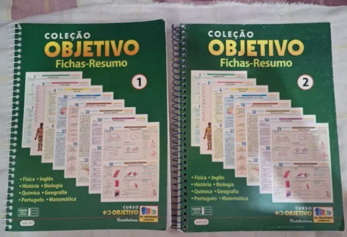 Coleção objetivo Fichas Resumos - Livros 1 e 2