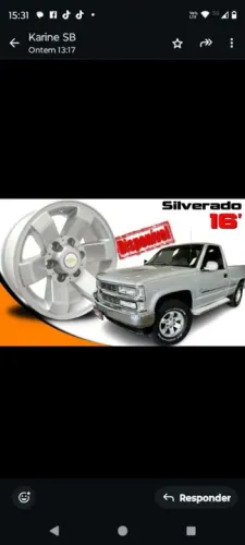 Roda aro 16 Gm Silverado Prata Dlx 6x139 jogo