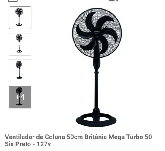 Ventilador de coluna Britânia super turbo 6 pás 110v