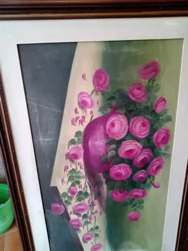 Quadro pintura a oleo - Flores