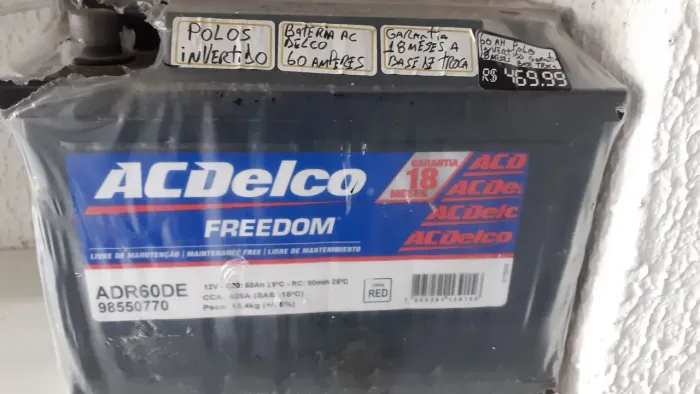 Bateria ACDelco 60ah Polo invertido a base de troca 18 mesas garantia 