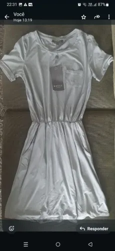 Vestido Feminino Casual Cinza Claro