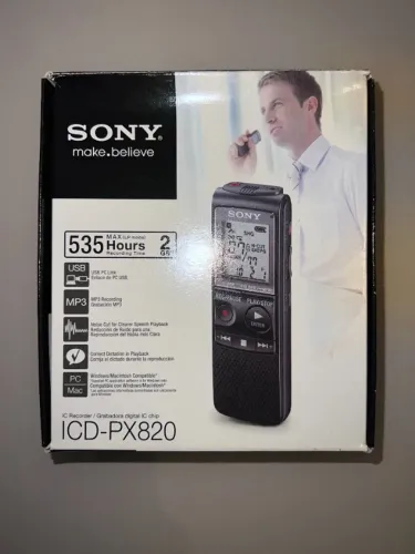 Gravador de Voz Digital Sony - PX ICD-PX820 - 2 GB - Preto