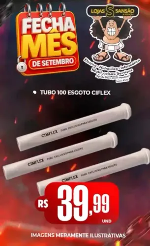 Tubo esgoto classe A 100