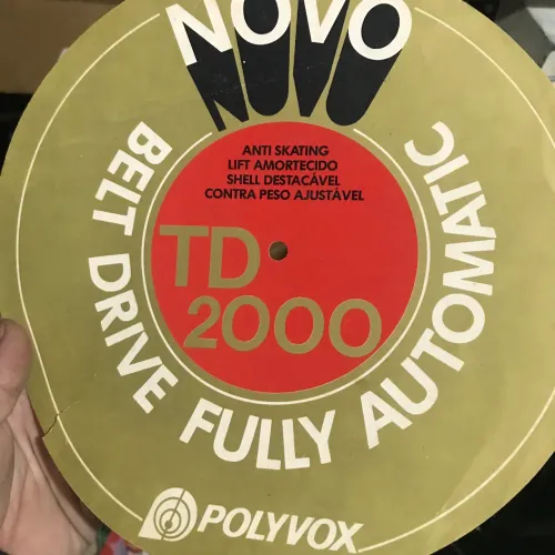 Papel antigo do toca disco polyvox belt drive original