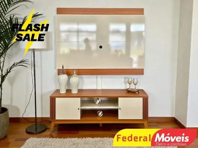 Painel +Rack  de TV até 60" OFF WHITE  FAZEMOS ENTREGA