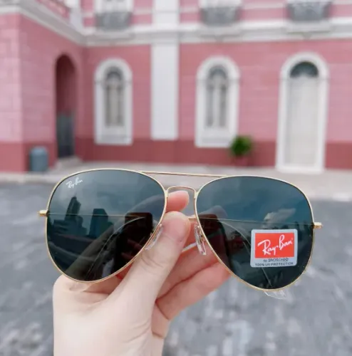 Óculos Ray-ban Aviador Gold Black 24k ( Paga na entrega )