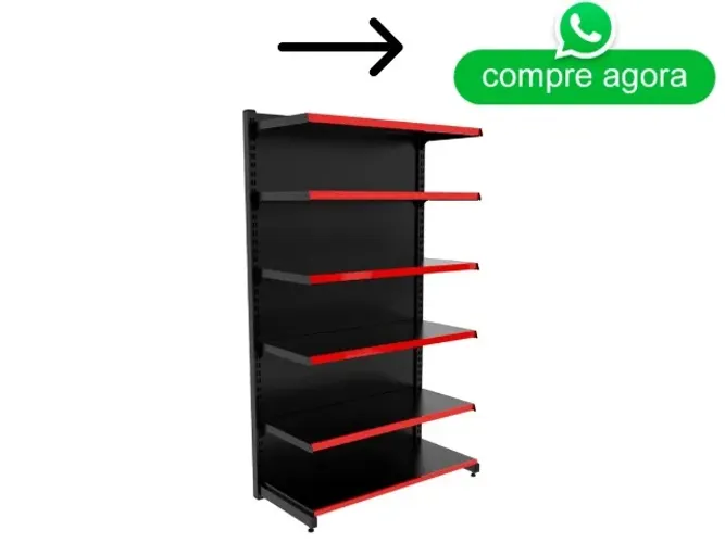 Gondola de Parede 2M de Altura 30x40 com Porta Etiqueta