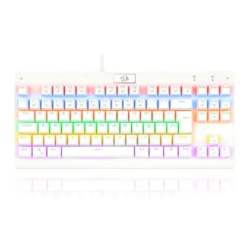 Teclado Mecânico 80% Redragon Dark Avenger White Rainbow Switch Blue - WZetta