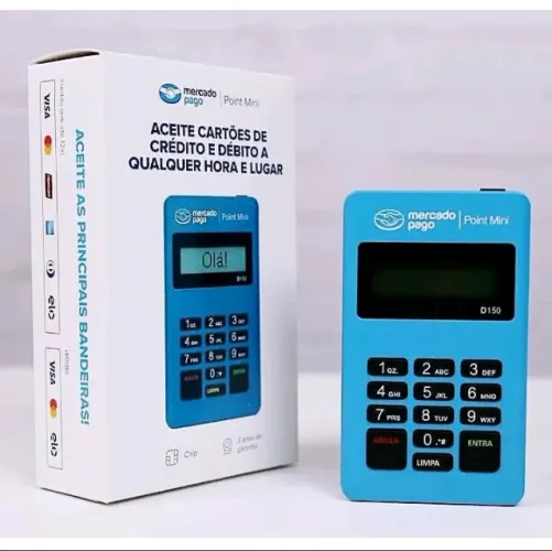 Maquininha De Cartão Point D150 azul botao quadrado (sem aproximação)