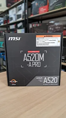 (GARANTIA EM LOJA) PLACA-MÃE MSI A520M-A PRO, AMD AM4, MATX, DDR4, PRETO
