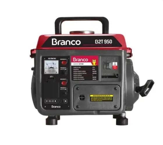 LOCAÇÃO DE GERADOR DE ENERGIA A GASOLINA - BRANCO B2T950 - MONOFÁSICO 220V 