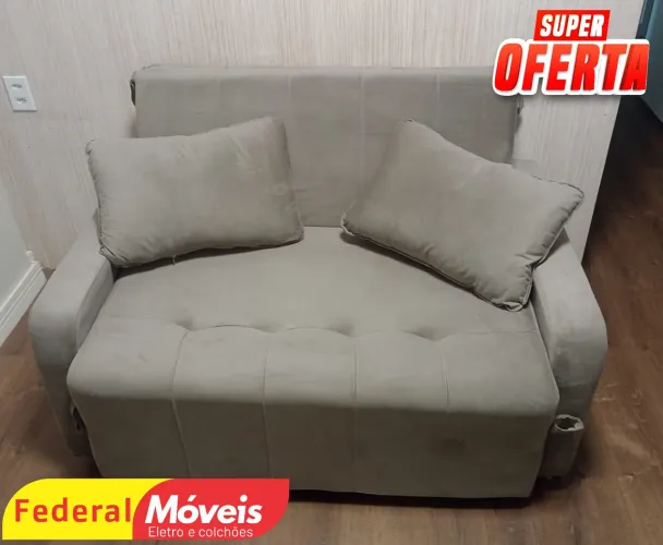 Sofá Cama Veludo 1,38m Campeão de Vendas - Fazemos Entregas 