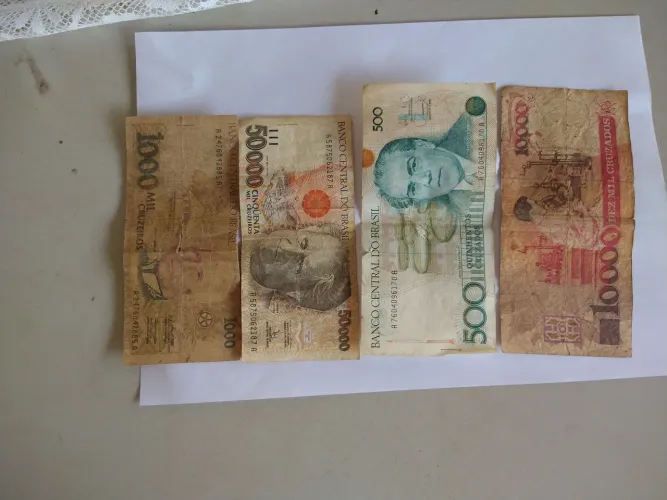 Moedas Antigas do Brasil - 50.000, 500 e 1.000.000 Cruzeiros