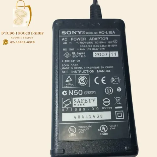 FONTE DE ENERGIA FILMADORA SONY-ORIGINAL-AC-L15A 2007-11 60W