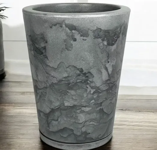 NOVO - Vaso grande decorativo de polietileno marmorizado