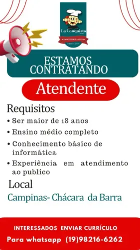 Atendente Pizzaria