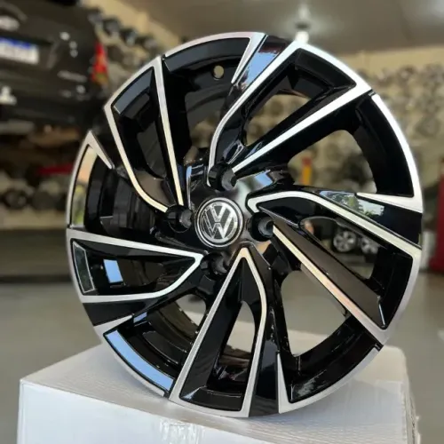 Rodas Aro 15 Vw Gol Saveiro Parati Fox Up Mod K72 Cor Preto Diamantado