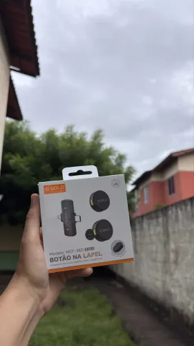 Microfone de Lapela Modelo Botão 2 em 1 iPhone e Android