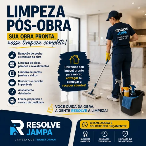 Limpeza pós obra profissional