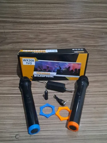 Promoção!!! Kit 2 Microfone Sem Fio WX 308 V2 Karaokê