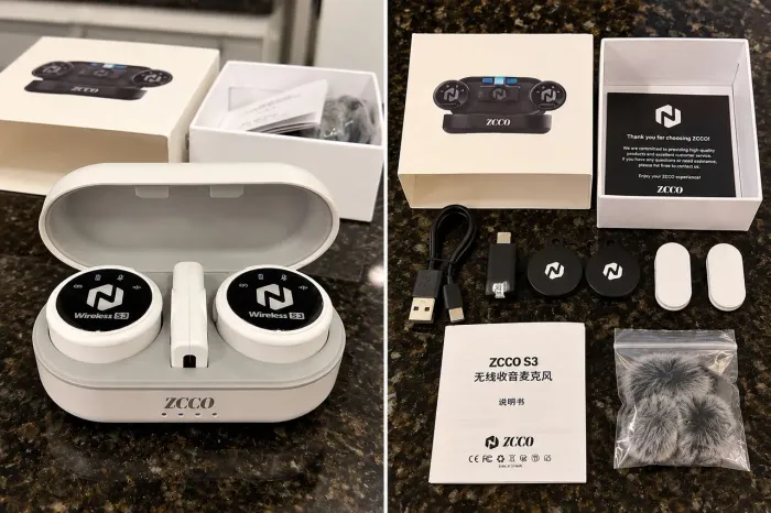 Microfone de Lapela Sem Fio ZCCO S3 - Duplo USB-C - Novo