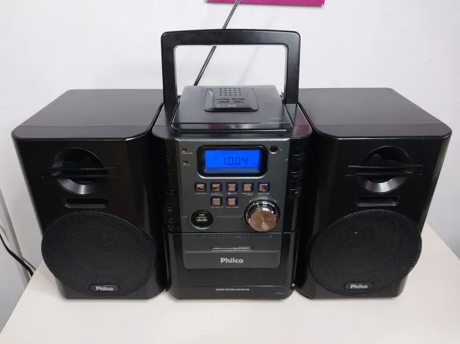 Som Retrô Perfeito: Micro System Philco MSP211 - CD, USB e Toca-Fitas 100% Funcional!