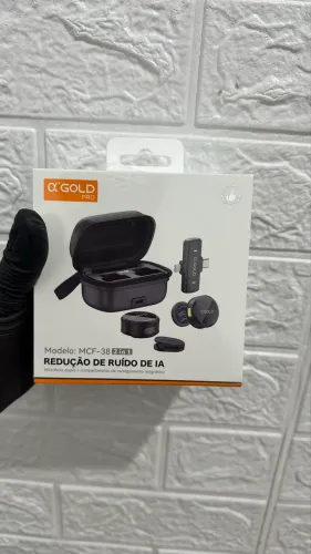 Microfone Sem Fio ? Gold Pro MCF-38 2 em 1